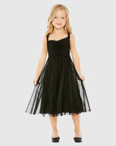Black Girls Sleeveless Ruffle Tiered Dress